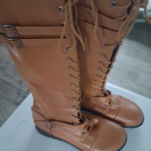 Tan Lace Up Boots